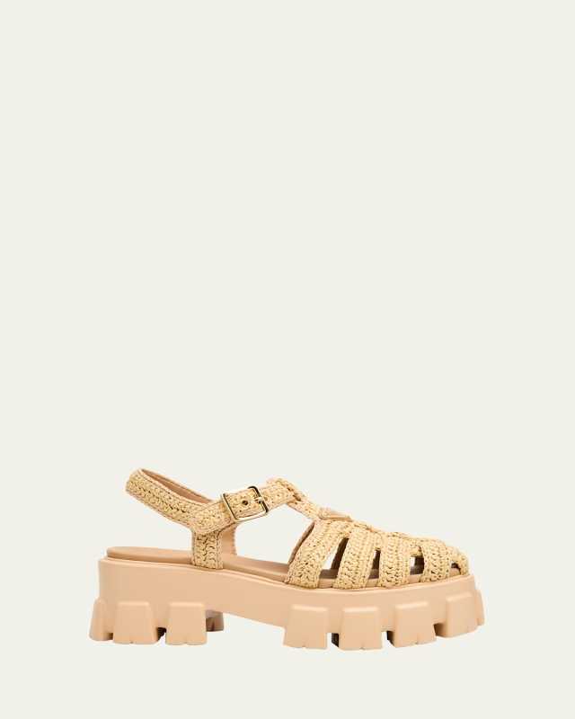 Monolith Raffia Chunky Fisherman Sandals